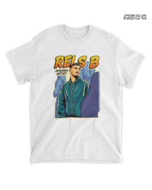 Camiseta Unisex Rels B Merch Spanish Artist Ilustración Urbana Azul 100% Algodón
